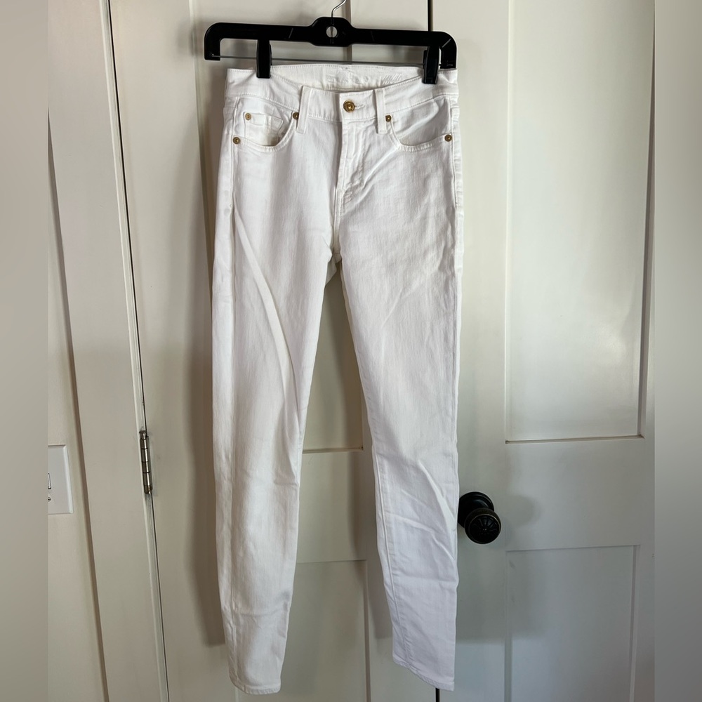 7 For All Mankind White Skinny Jeans Size 25